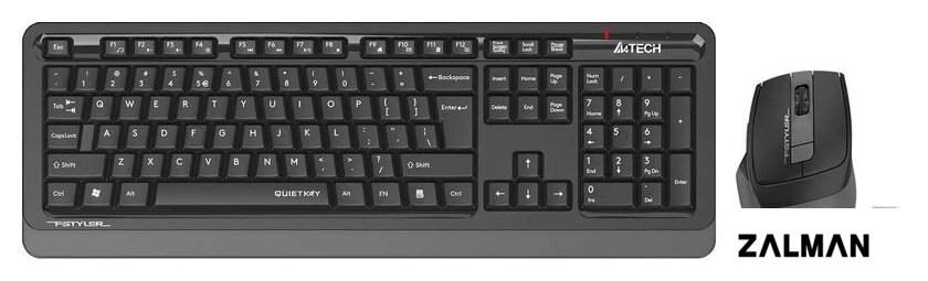 Офисный набор A4Tech Fstyler FGS1035Q (черный/серый)