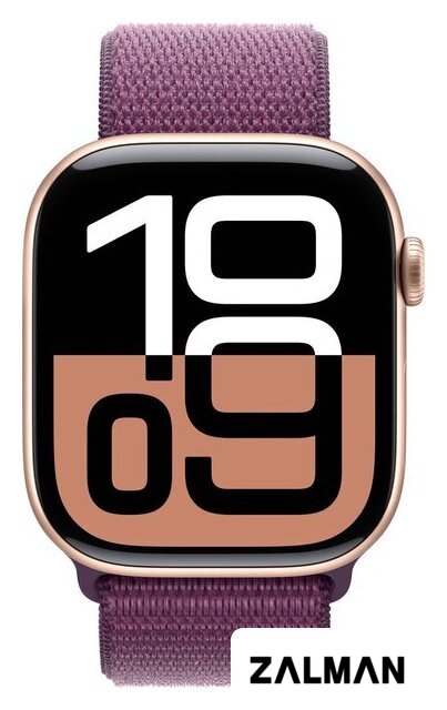 Умные часы Apple Watch Series 10 46 мм (алюминиевый корпус, розовое золото/сливовый, нейлоновый ремешок)