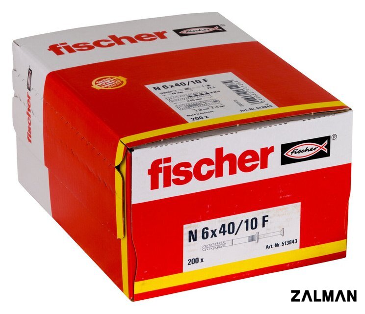 Дюбель-гвоздь Fischer N 6 x 40/10 F 513843 (200 шт)