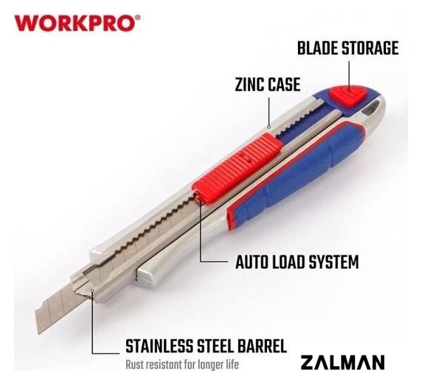 Нож строительный Workpro WP212017