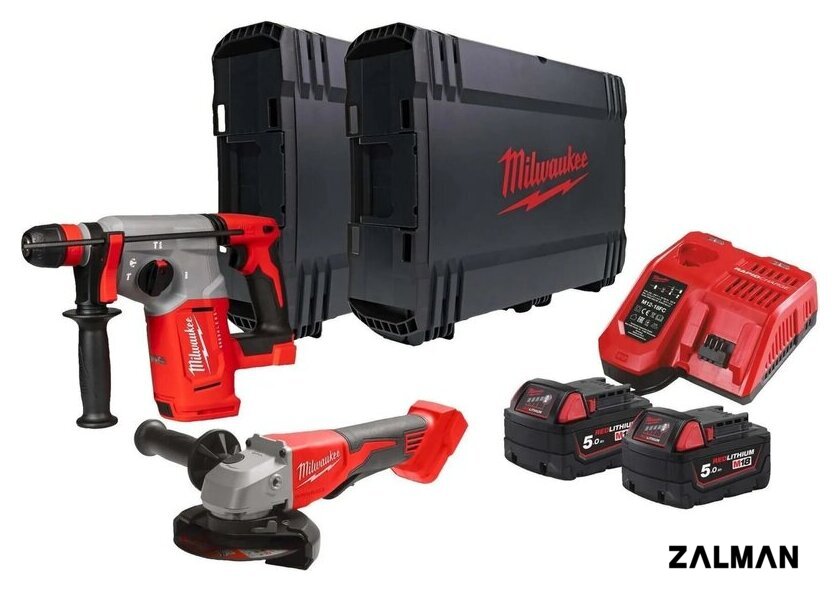 Наборы электроинструментов Milwaukee M18 BLPP2G-502X 4933498575 (перфоратор, болгарка, 2 АКБ, кейс)