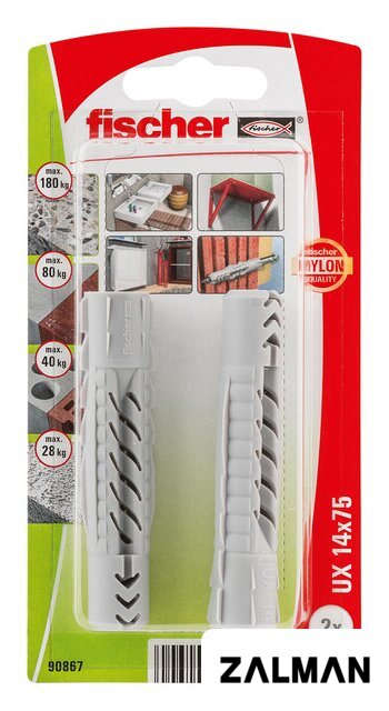 Дюбель универсальный Fischer UX 14X75 K NV 90867 (2 шт)
