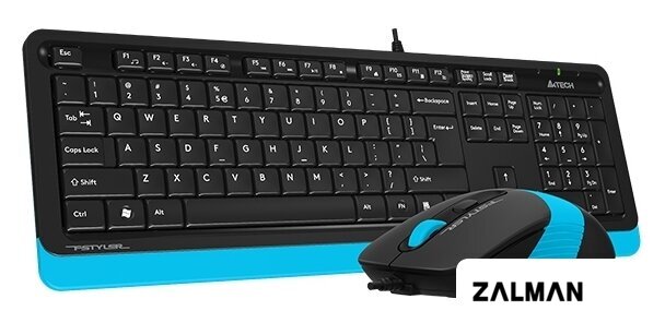 Офисный набор A4Tech Fstyler F1010 (черный/синий)