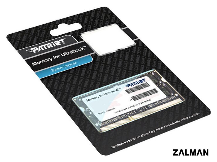 Оперативная память Patriot Memory for Ultrabook 4GB DDR3 SO-DIMM PC3-12800 (PSD34G1600L2S)