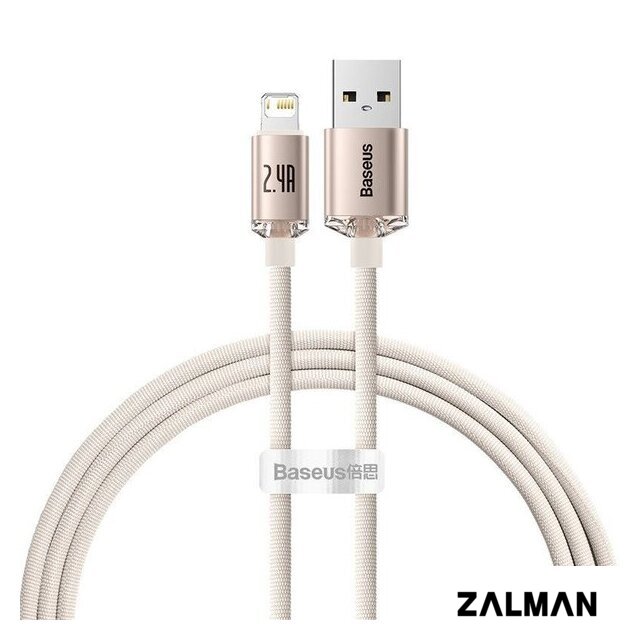Кабель Baseus Crystal Shine USB Type-A - Lightning (1.2 м, розовый)