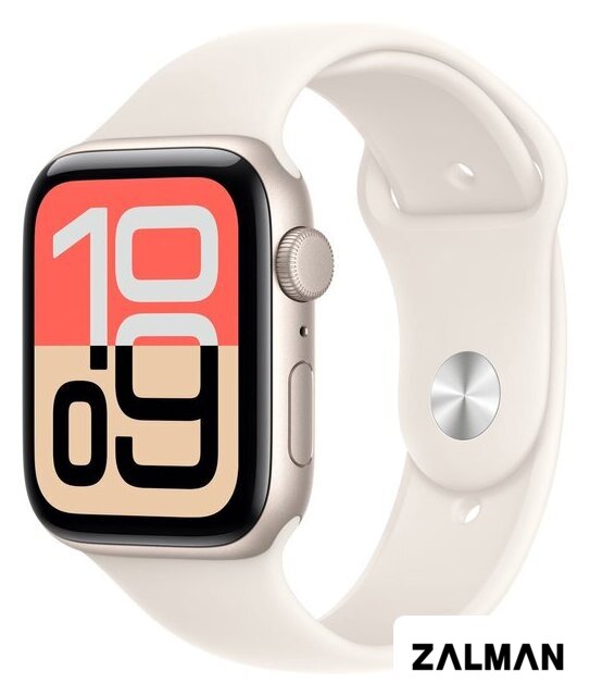 Умные часы Apple Watch SE 3 44 мм (алюминиевый корпус, звездный свет/звездный свет, спортивный силиконовый ремешок M/L)