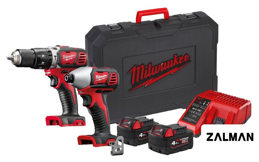 Наборы электроинструментов Milwaukee M18 BPP2C-402C 4933443552 (шуруповерт, винтоверт, 2 АКБ, кейс)