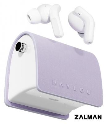 Наушники Haylou T87 Lady Bag (белый/фиолетовый, с цепочкой)