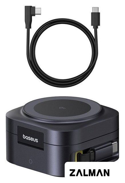 Сетевое зарядное Baseus PicoGo Series 2-in-1 Magnetic Wireless Charger Qi2 67W P10276800123-00 (черный)