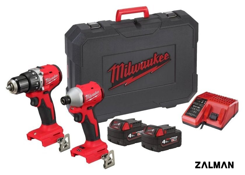 Наборы электроинструментов Milwaukee M18 BLCPP2A-402C 4933492827 (шуруповерт, винтоверт, 2 АКБ, кейс)