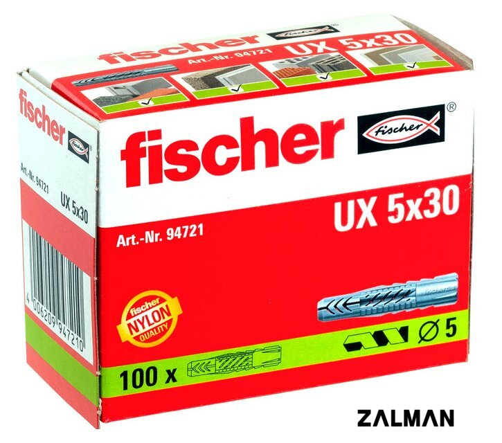 Дюбель универсальный Fischer UX 5x30 94721 (100 шт)