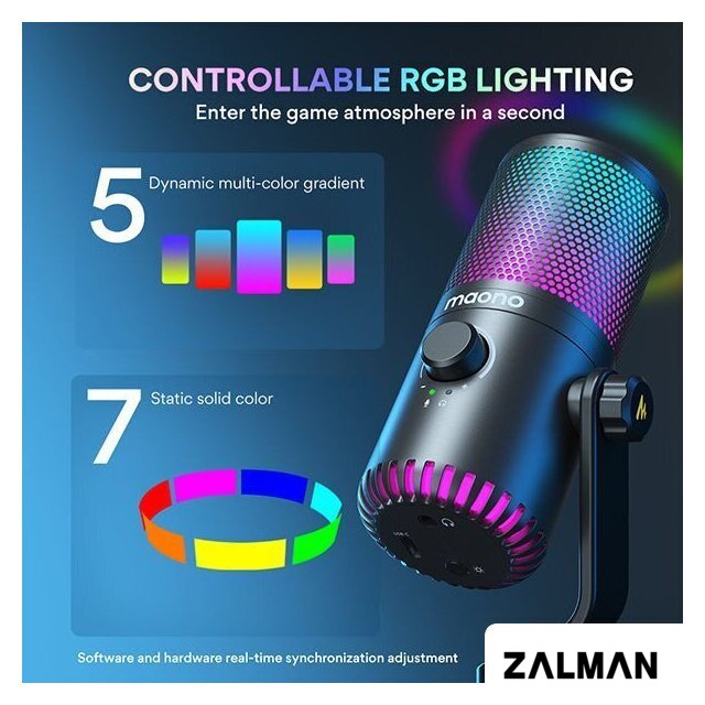 Проводной микрофон Maono DM30 RGB (сиреневый)