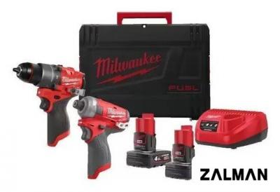 Наборы электроинструментов Milwaukee M12 FPP2E2-402X 4933480594 (шуруповерт, винтоверт, 2 АКБ, кейс)
