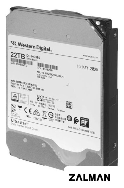 Жесткий диск WD Ultrastar DC HC580 22TB WUH722422ALE6L4