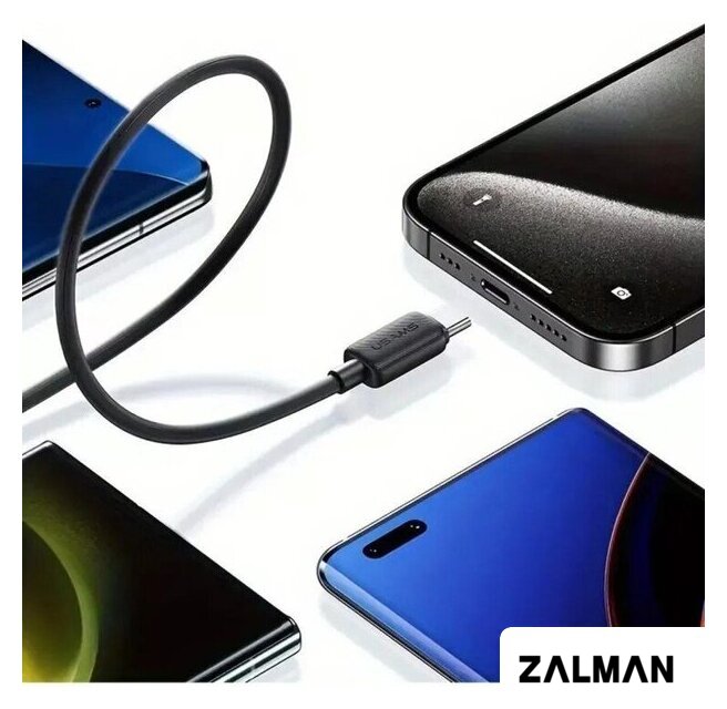 Кабель Usams US-SJ696 USB Type-C - USB Type-C (2 м, черный)