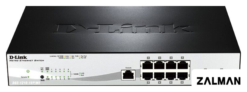 Управляемый коммутатор 2-го уровня D-Link DGS-1210-10P/ME/A1A