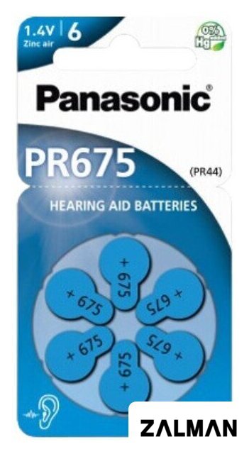 Батарейка Panasonic PR675 PR44 PR-675/6LB (6 шт)