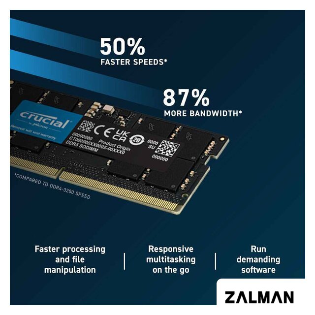 Оперативная память Crucial 16ГБ DDR5 SODIMM 5600МГц CT16G56C46S5