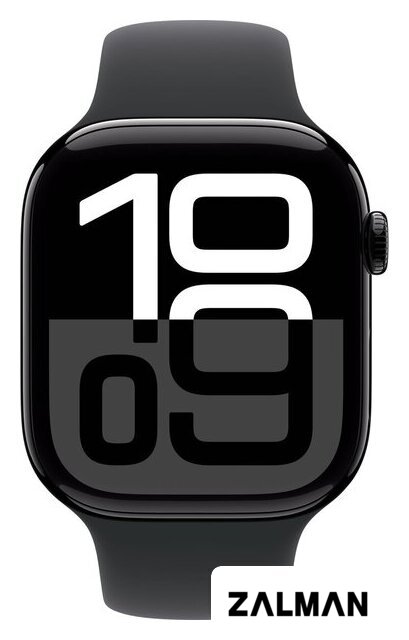 Умные часы Apple Watch Series 10 46 мм (алюминиевый корпус, черный/черный, спортивный силиконовый ремешок S/M)