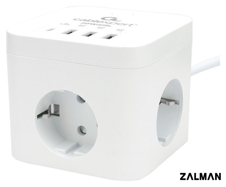 Сетевой фильтр Cablexpert CUBE-3-CU3-W-1.5