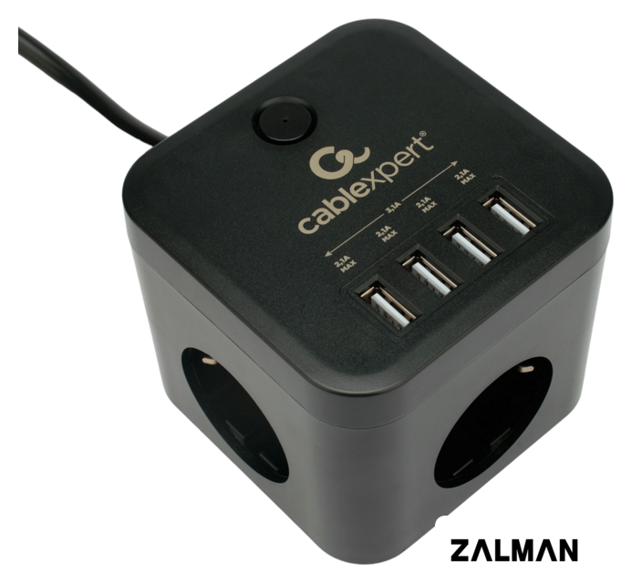 Сетевой фильтр Cablexpert CUBE-3-U4-B-1.5