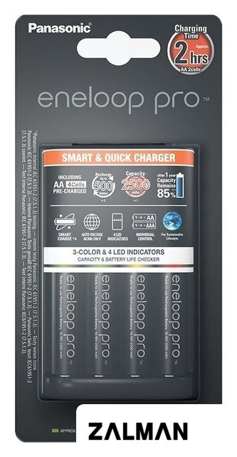 Аккумуляторы + зарядное Panasonic Smart-Quick Charger 4xAA 2500 mAh