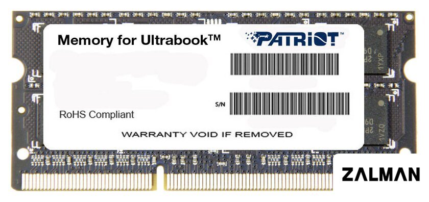 Оперативная память Patriot Memory for Ultrabook 4GB DDR3 SO-DIMM PC3-12800 (PSD34G1600L2S)