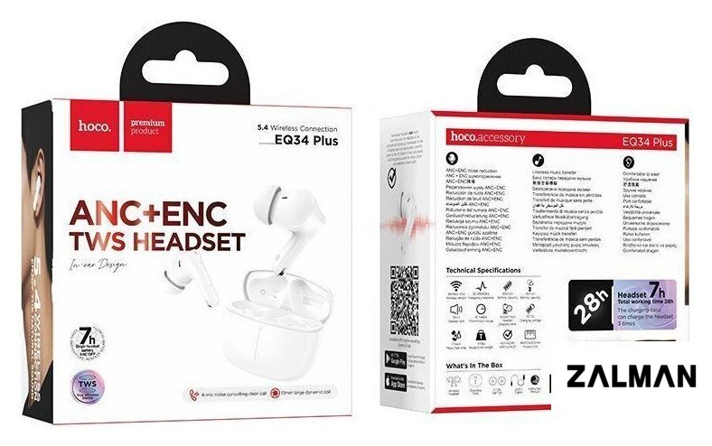 Наушники Hoco EQ34 Plus (белый)