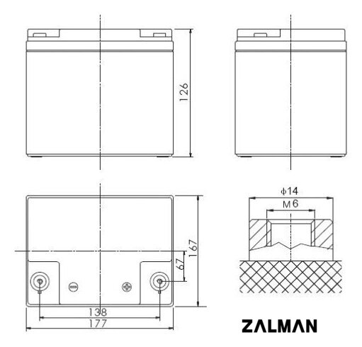 Аккумулятор для ИБП Powerman CA12240/UPS (12В/24 А·ч)