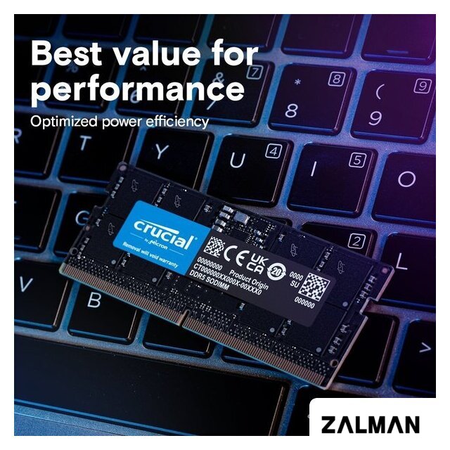 Оперативная память Crucial 8ГБ DDR5 SODIMM 5600 МГц CT8G56C46S5