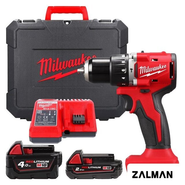 Ударная дрель-шуруповерт Milwaukee M18 M18BLPDRC-422C 4933492825 (с 2-мя АКБ 2 Ач + 4 Ач, кейс)