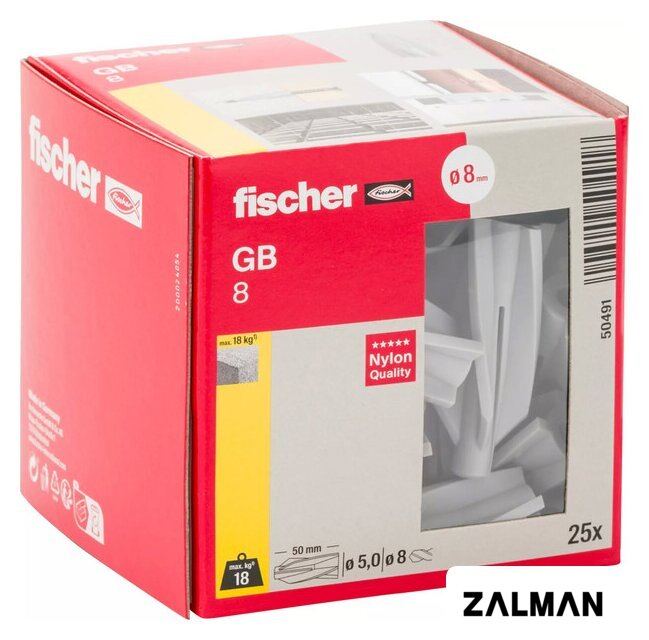 Дюбель для газо- и пенобетона Fischer GB 8 50491 (25 шт)