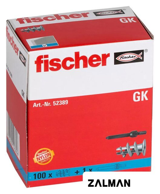 Дюбель для гипсокартона Fischer GK 52389 (100 шт)
