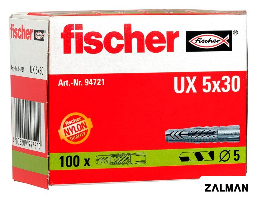 Дюбель универсальный Fischer UX 5x30 94721 (100 шт)
