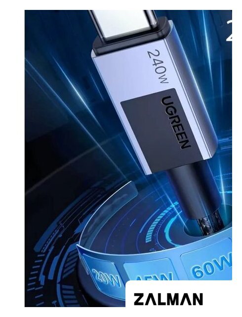 Кабель Ugreen L513 45067 USB Type-C - USB Type-C (1 м, черный)