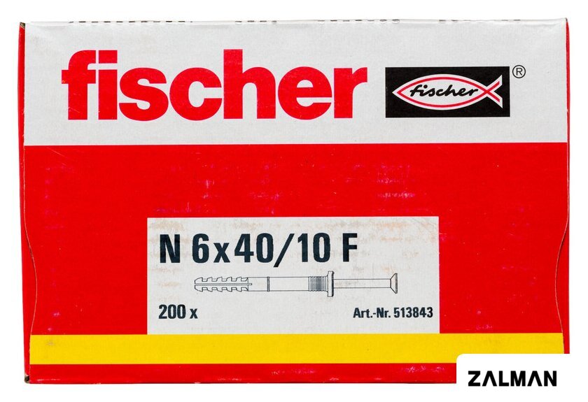 Дюбель-гвоздь Fischer N 6 x 40/10 F 513843 (200 шт)