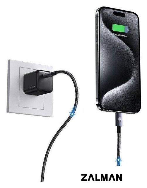 Кабель Usams US-SJ678 USB Type-C - USB Type-C (0.25 м, черный)