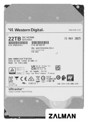 Жесткий диск WD Ultrastar DC HC580 22TB WUH722422ALE6L4