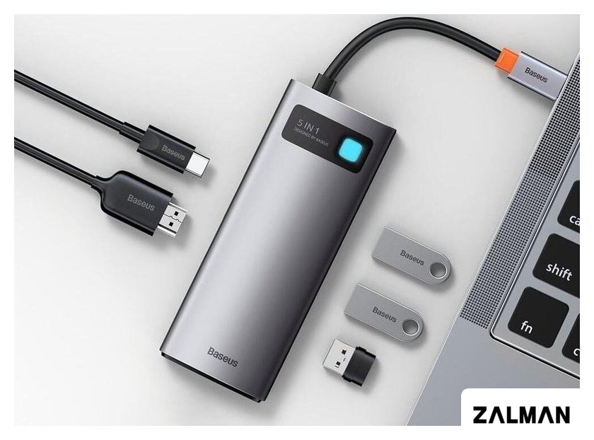 USB-хаб Baseus Metal Gleam Series Multifunctional HUB Type-C Hub Docking Station CAHUB-CX0G