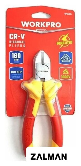Кусачки боковые (бокорезы) Workpro VDE 150мм WP342014