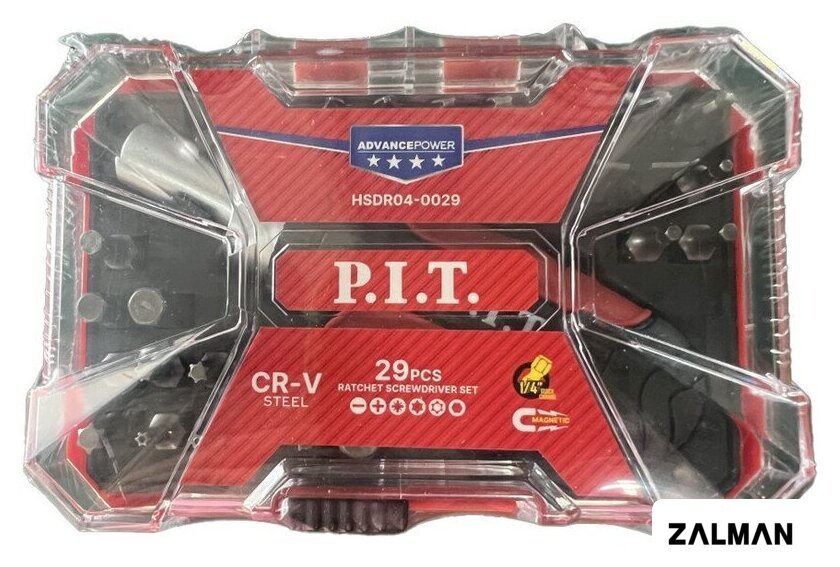 Набор отвертка с битами P.I.T. Advance HSDR04-0029 (29 предметов)