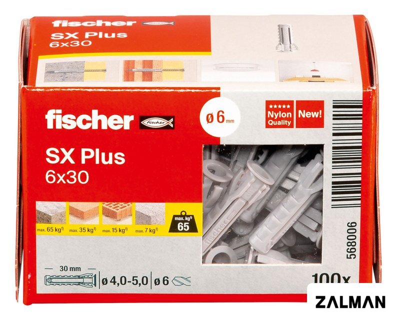 Дюбель универсальный Fischer SX Plus 6X30 568006 (100 шт)