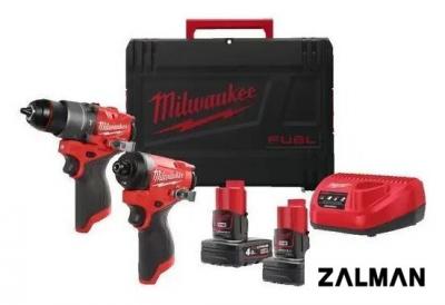 Наборы электроинструментов Milwaukee M12FPP2A2-402X 4933480587 (шуруповерт, винтоверт, 2 АКБ, кейс)