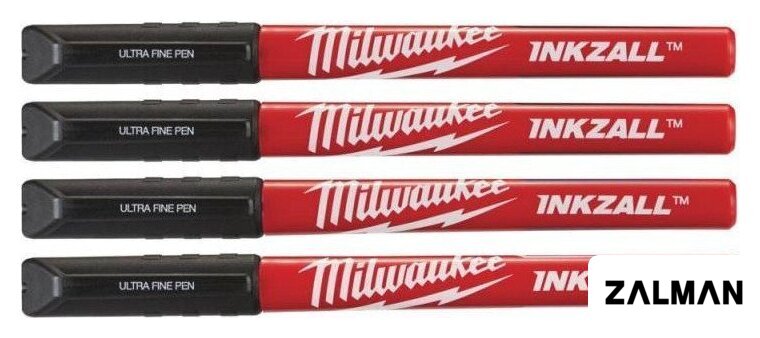 Набор маркеров строительных Milwaukee Inkzall 48223164 (4 шт, черный)