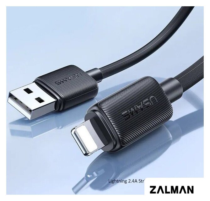 Кабель Usams US-SJ694 USB Type-A - Lightning (2 м, черный)