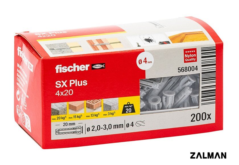 Дюбель универсальный Fischer SX Plus 4X20 568004 (200 шт)