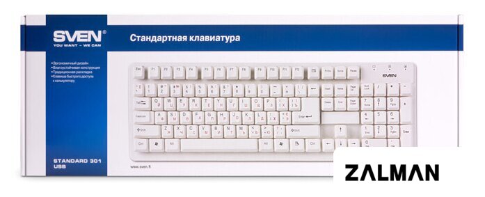 Клавиатура SVEN Standard 301 USB (белый)