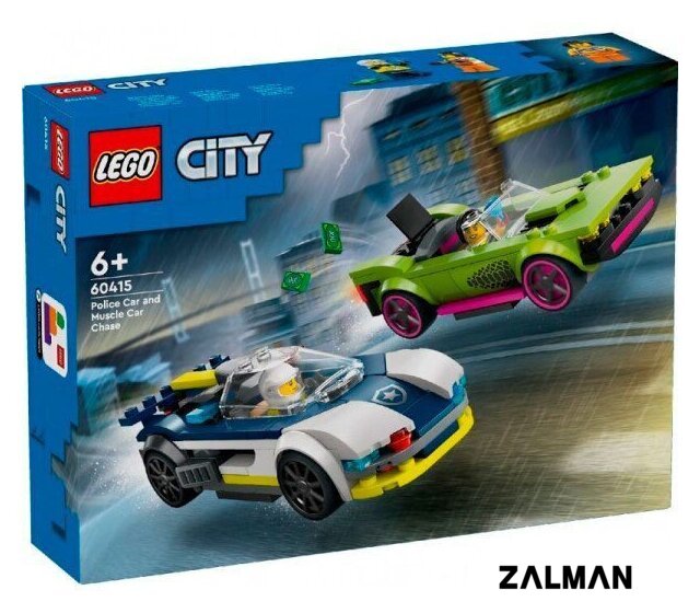Конструктор LEGO City 60415 Погоня на полицейской машине и маслкаре