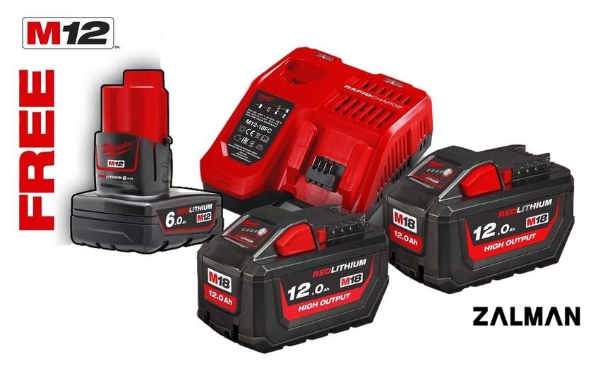 Аккумулятор с зарядным устройством Milwaukee M18 HNRG-122 4933464261 (2x12 Ач + 1x6 Ач/12-18В)