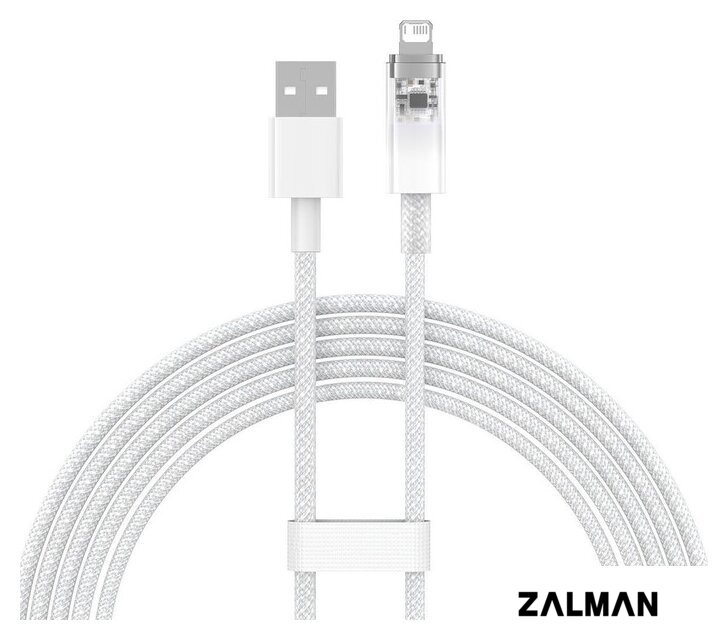 Кабель Baseus Explorer Series Fast Charging Cable with Smart Temperature Control 2.4A USB Type-A - Lightning (2 м, белый)